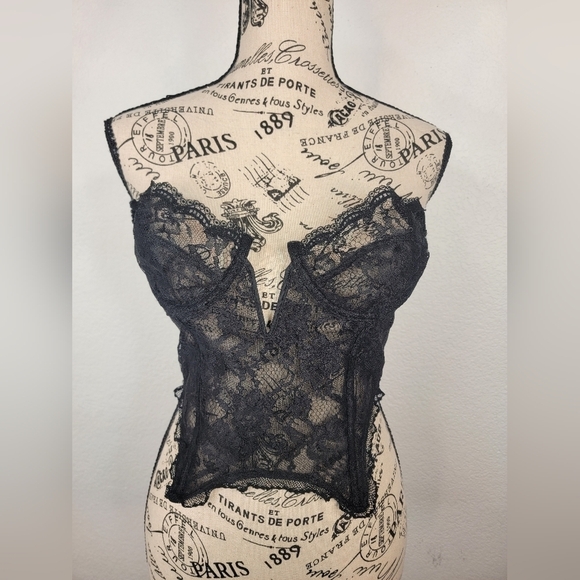 Vintage Victorias Secret Dark Fairy Lace Corset Top Sz 34B Gold Label Milkmade - Picture 1 of 8
